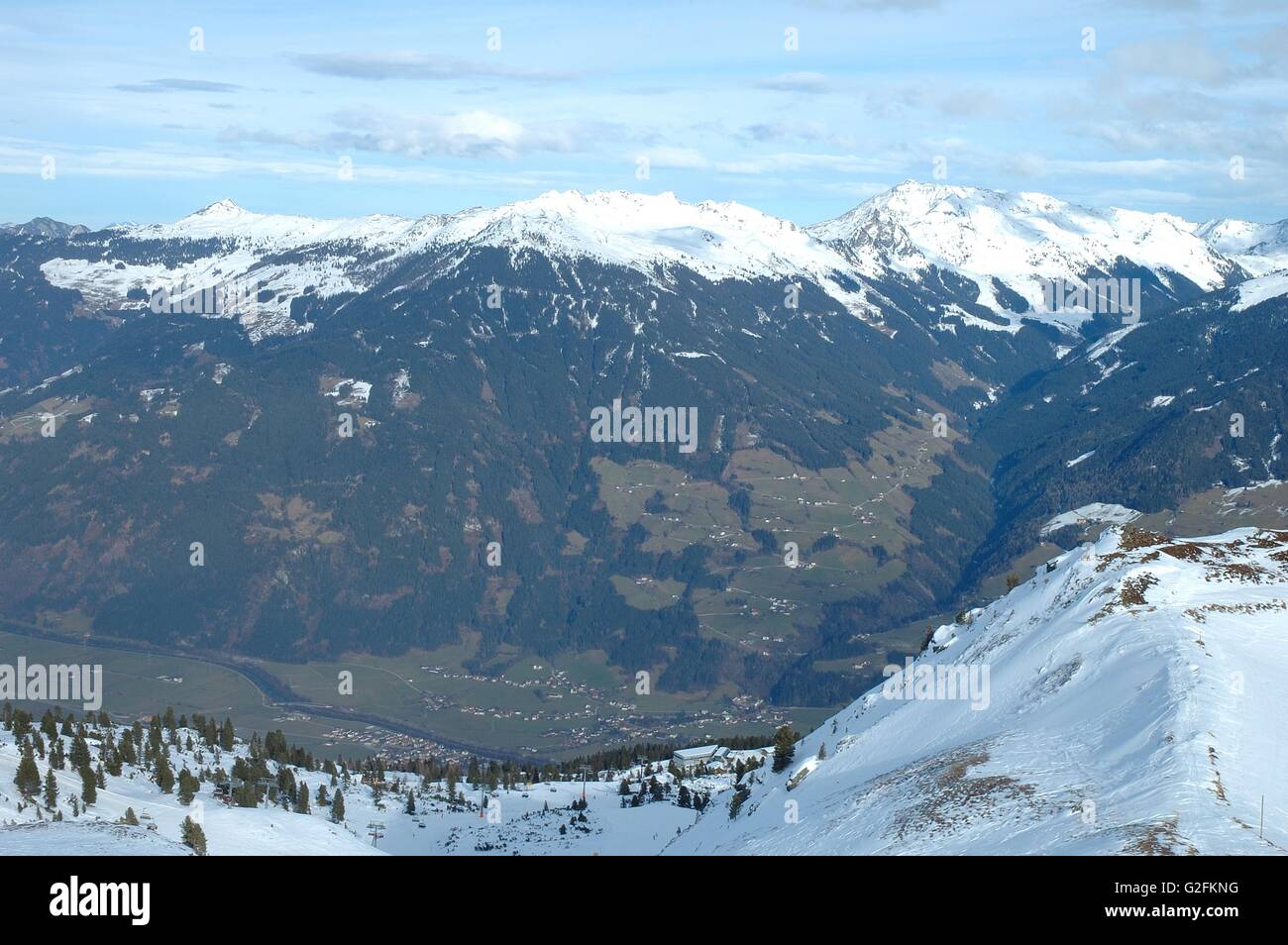 Vallée du Zillertal en Autriche à proximité Kaltenbach Banque D'Images