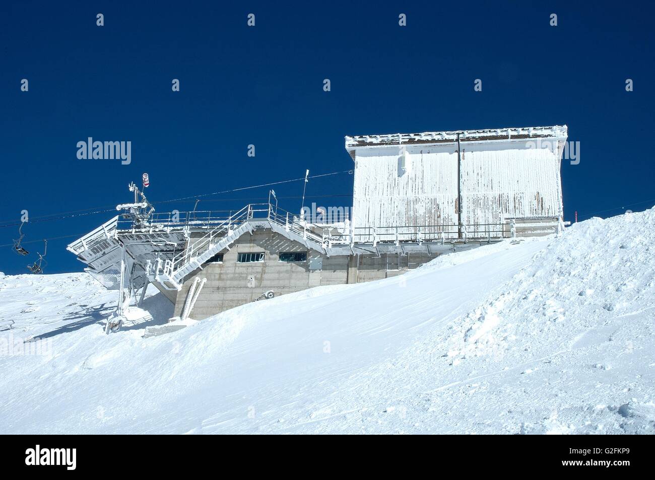 Station de ski sur glacier de Hintertux fin à proximité de la vallée du Zillertal en Autriche Banque D'Images