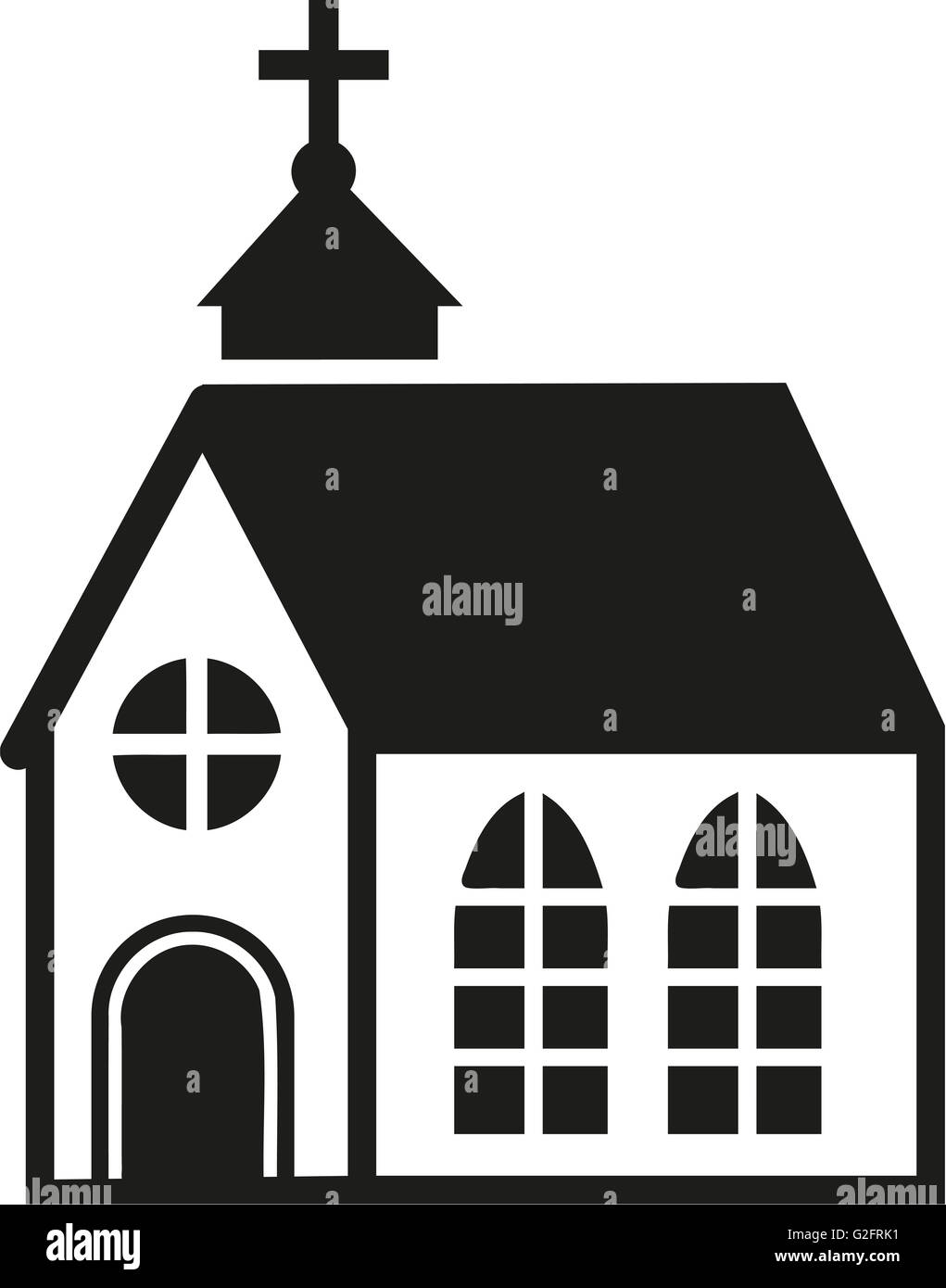 L'église avec de grandes fenêtres Banque D'Images