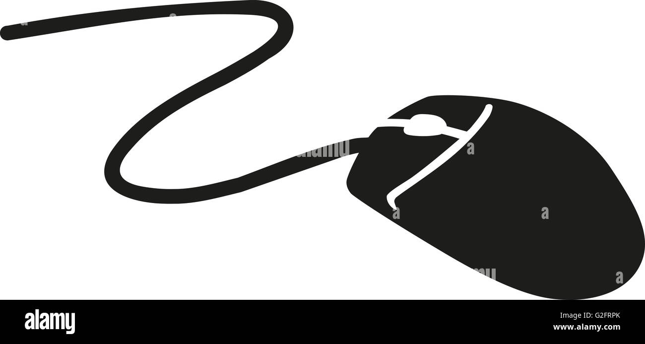 Silhouette d'une souris d'ordinateur Banque D'Images
