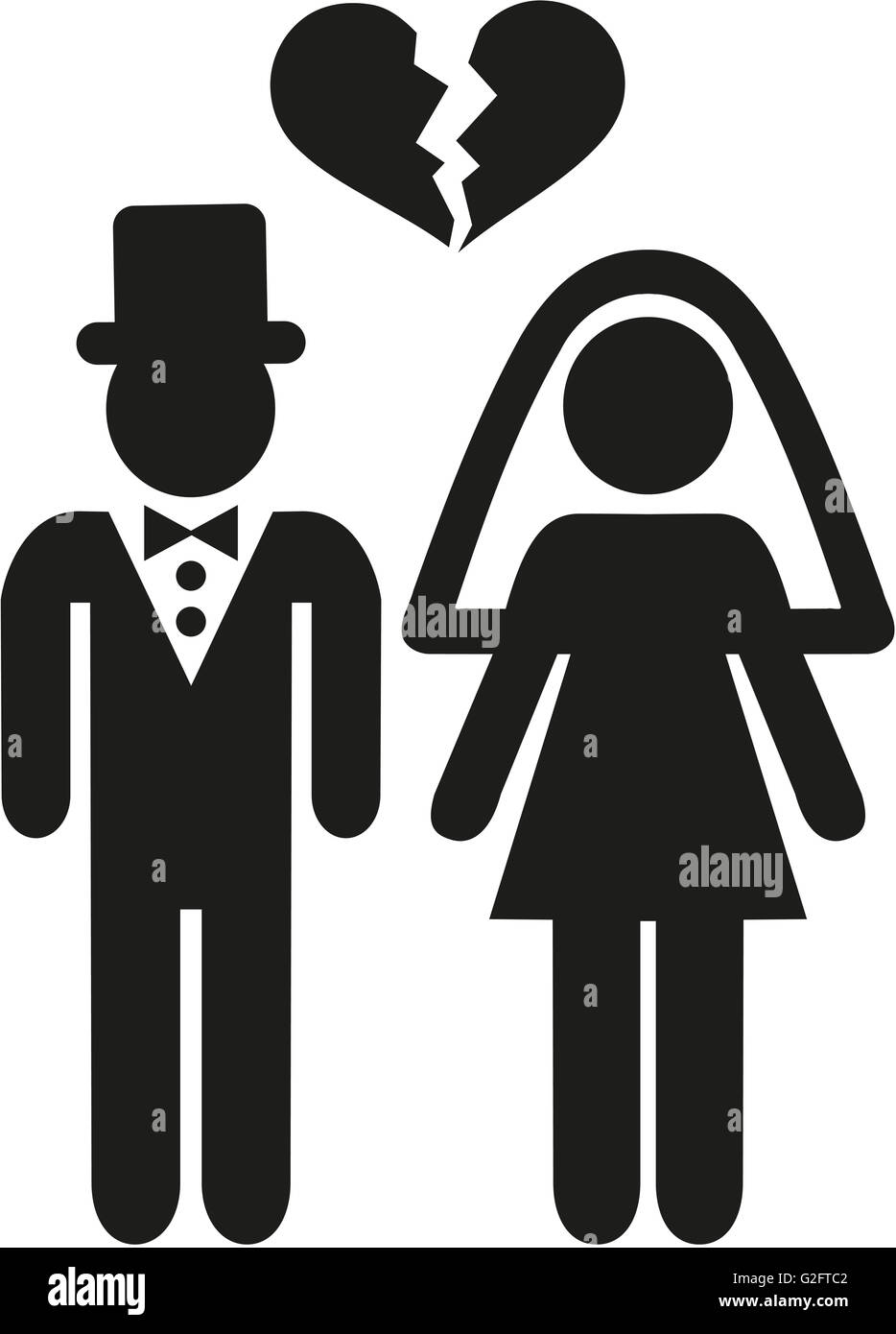 L'icône de couple divorcé Banque D'Images