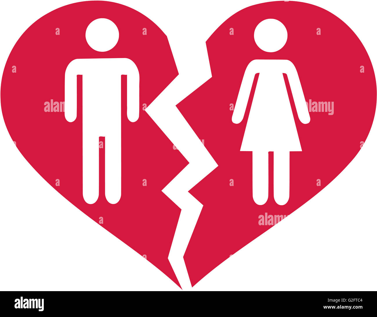 Couple divorcé en cœur brisé Banque D'Images
