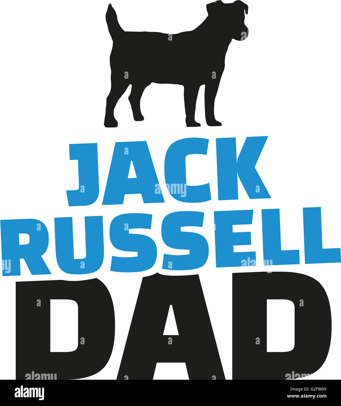 Papa Jack Russell avec silhouette de chien Banque D'Images