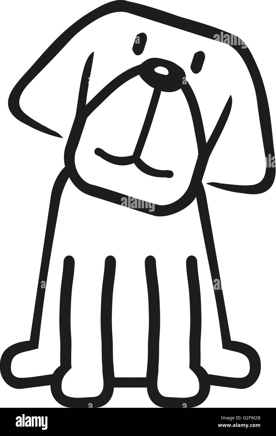 Cartoon dog jeu de coloriage Banque D'Images