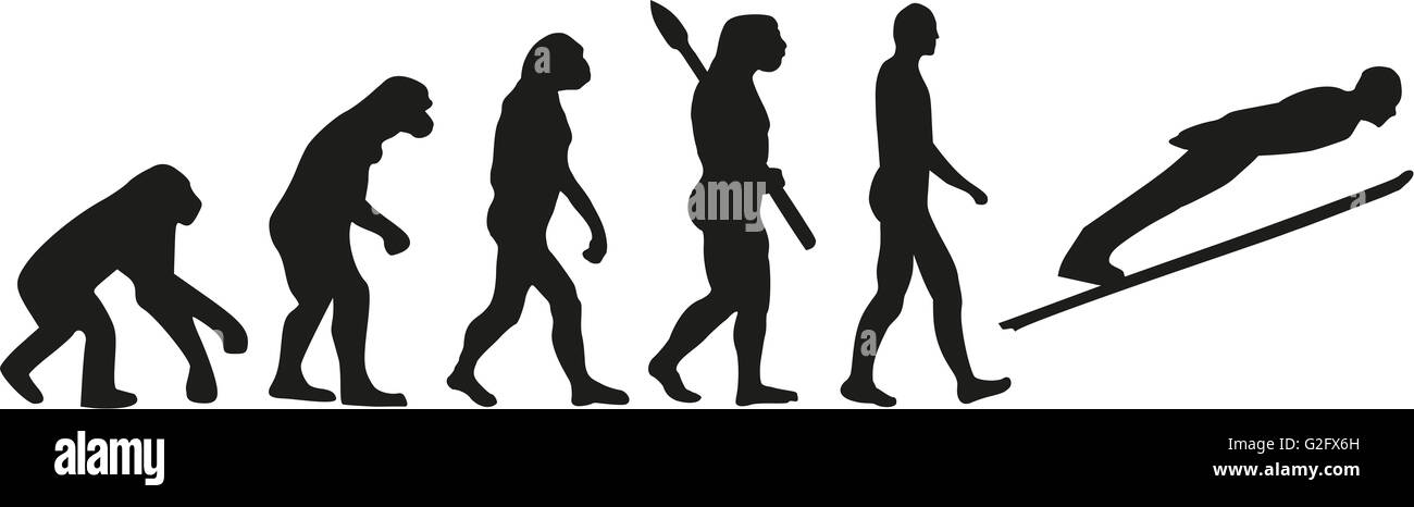 L'évolution du saut à ski Banque D'Images