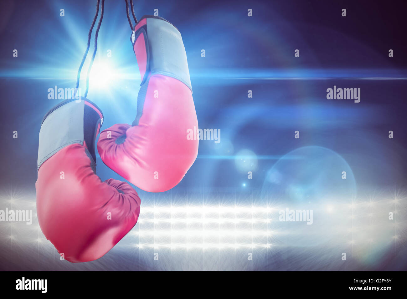 Gants de boxe attaché Banque D'Images