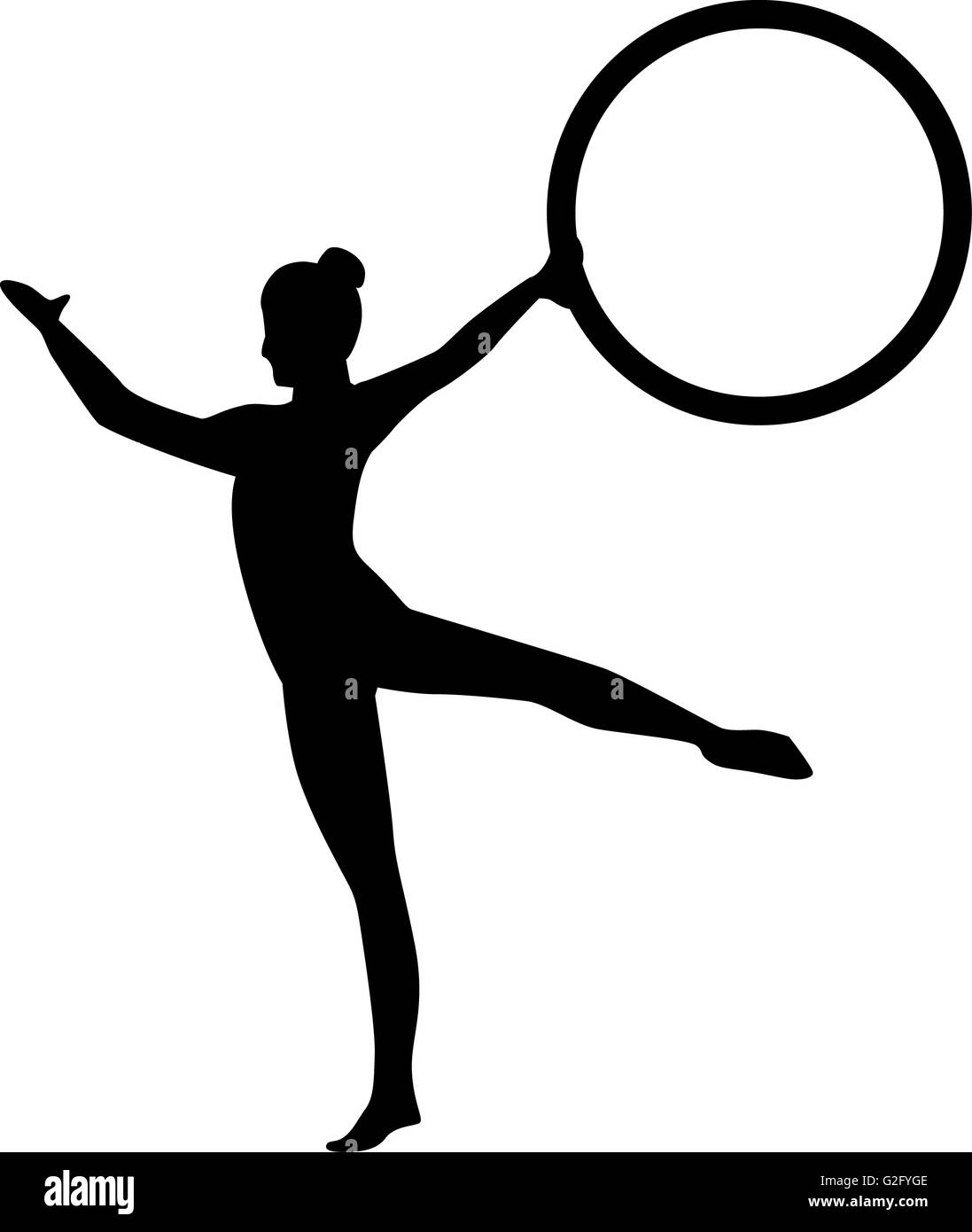 Danseur acrobatique avec hoop Banque D'Images