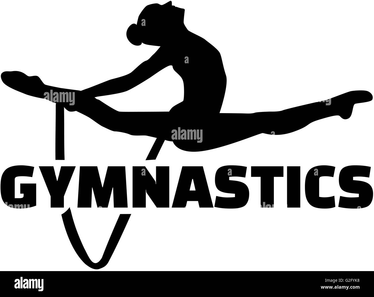Mot de gymnastique avec woman exercise avec corde Banque D'Images