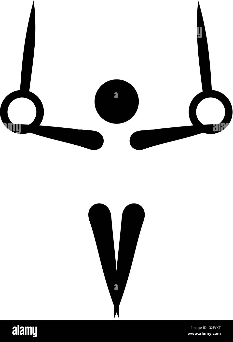 barre avec icône anneaux de gymnastique sur white.eps 2096504 Art