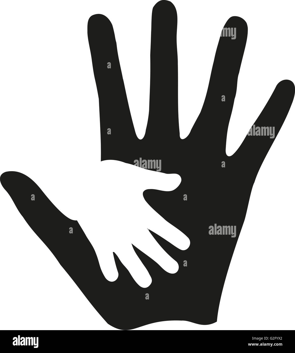 Mere Pere Main Et La Main De Bebe Imprimer Photo Stock Alamy