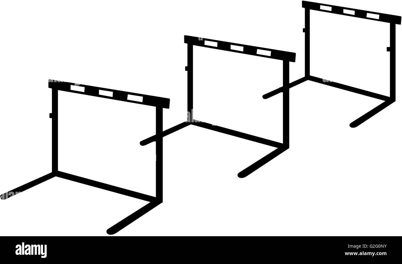 Trois obstacles dans une rangée Banque D'Images