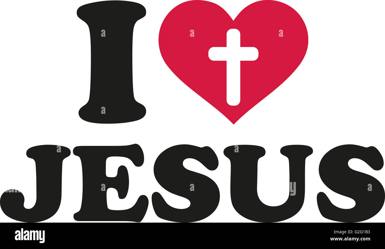 J'aime Jésus de cross Banque D'Images