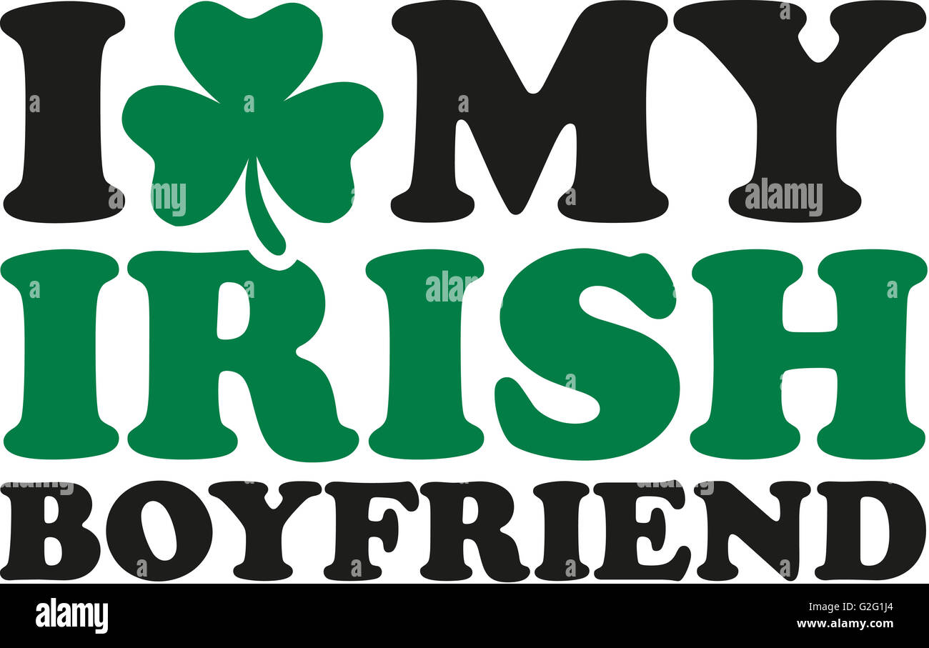 J'aime mon petit ami irlandais avec clover Banque D'Images