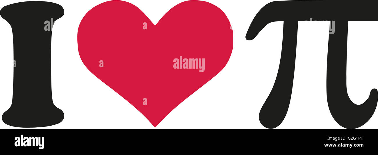 J'aime symbole pi Banque D'Images