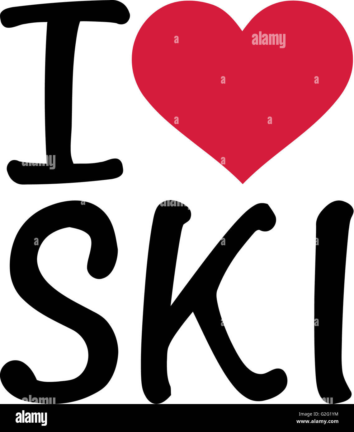 J'aime l'hiver Ski Banque D'Images