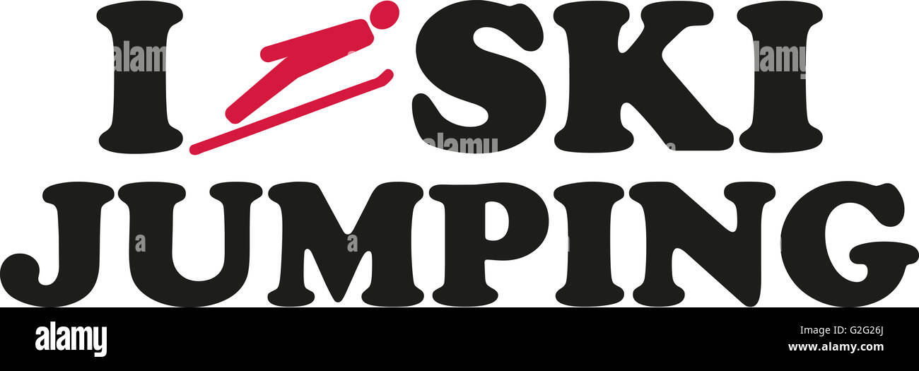 Je coeur le saut à ski Banque D'Images