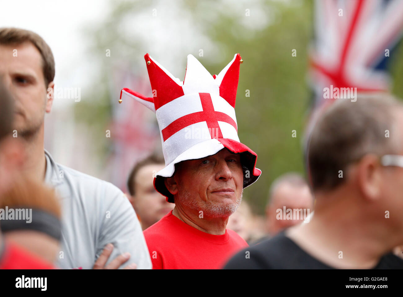 Vue générale d'un coureur avant le début de la course de 10k pendant la vitalité 2016 London 10 000. Banque D'Images