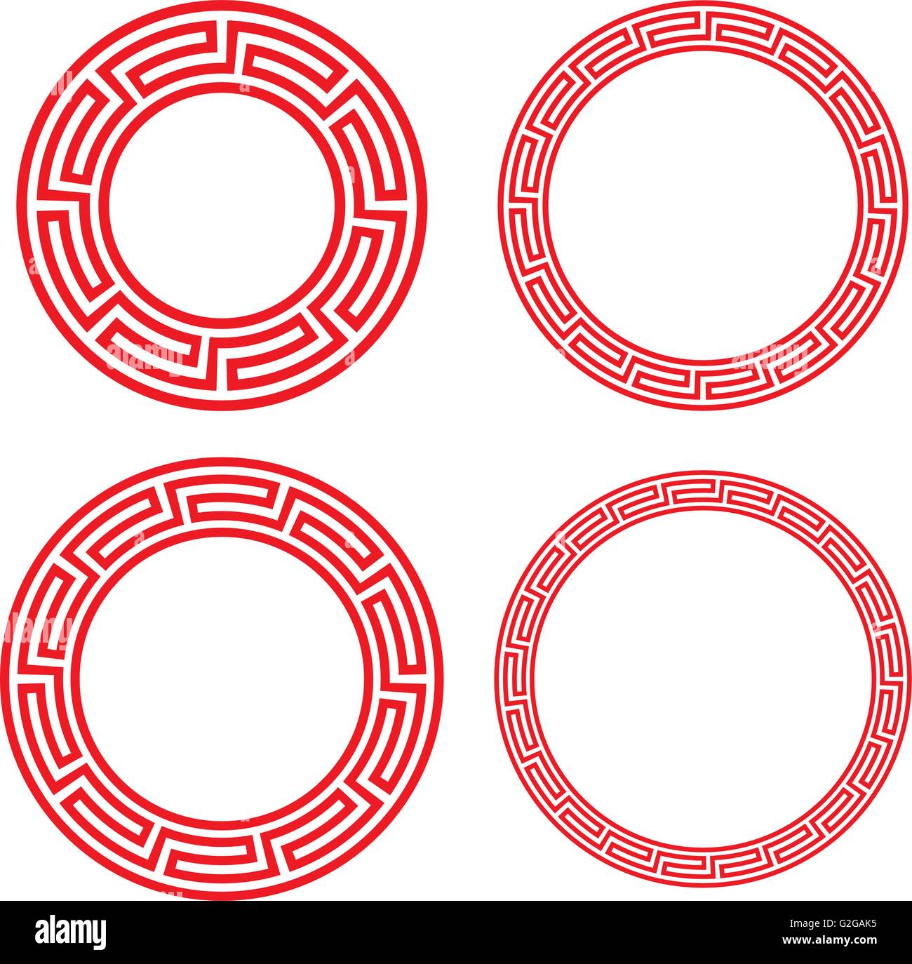 Cercle rouge chinois classique et fenêtre photo frame, vector Illustration de Vecteur