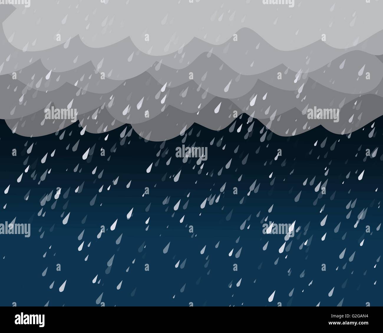 Fortes pluies en ciel sombre, vector background Illustration de Vecteur