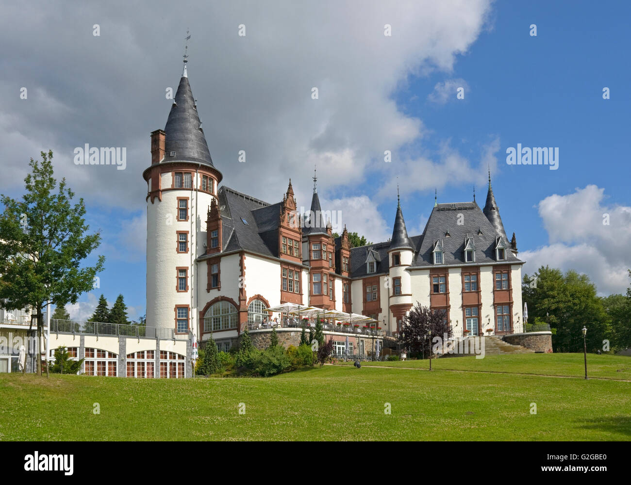 Le château de Schloss Klink, un hôtel, Klink, Mecklenburg Vorpommern, Allemagne Banque D'Images