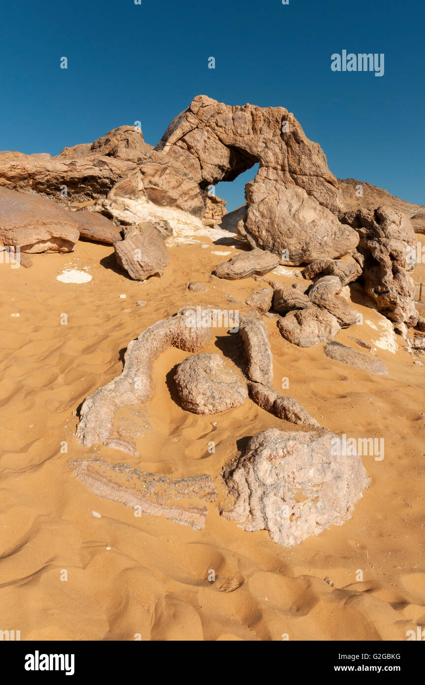 La montagne de cristal, Désert de Libye, Egypte Banque D'Images