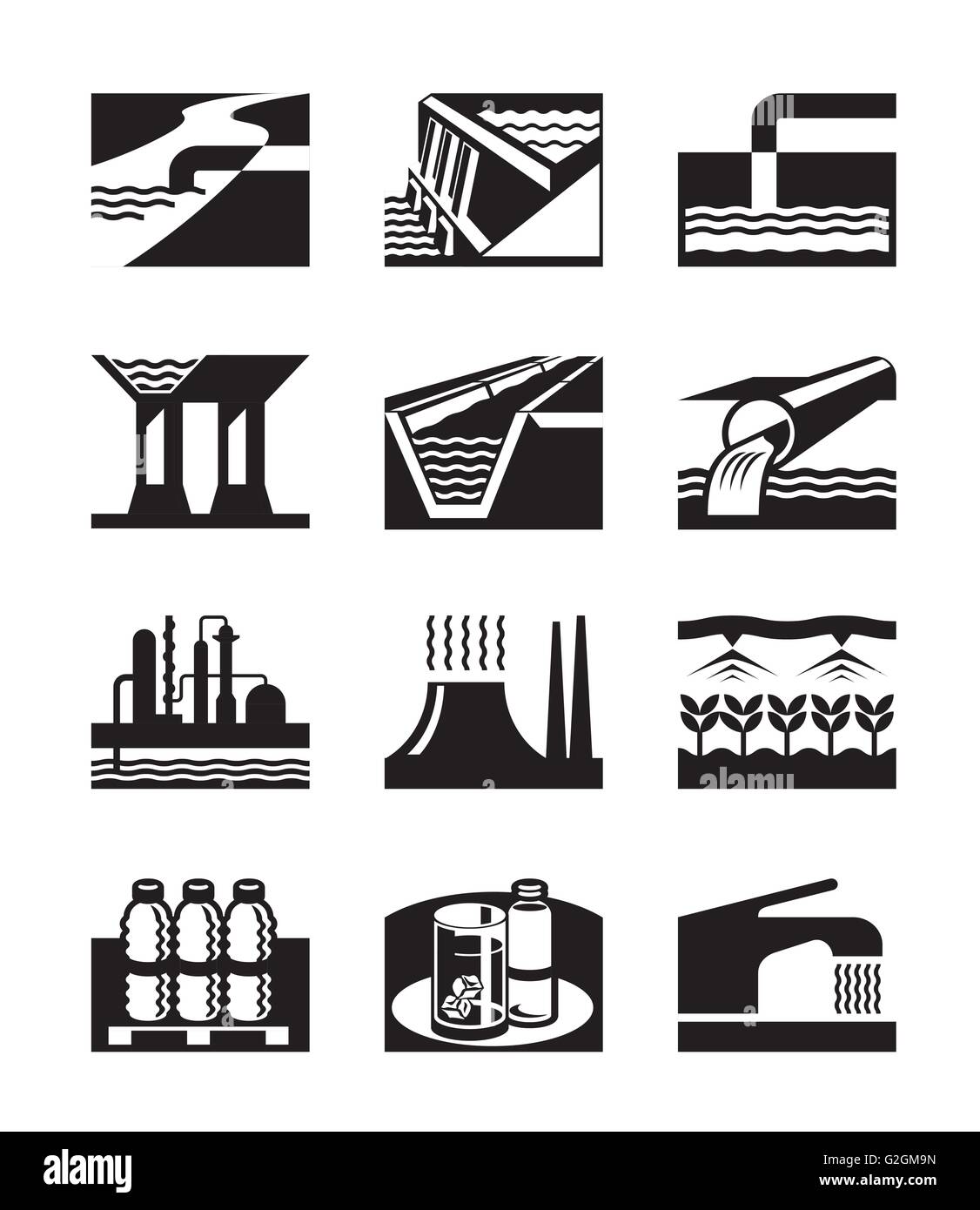 L'irrigation, de la plomberie et de l'approvisionnement en eau - vector illustration Illustration de Vecteur
