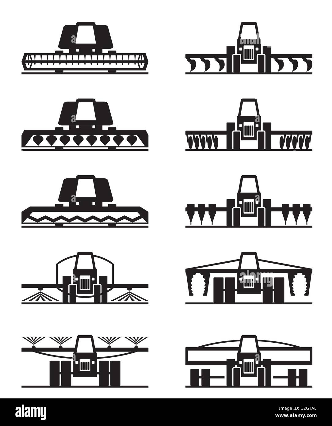 Les machines agricoles icon set - vector illustration Illustration de Vecteur