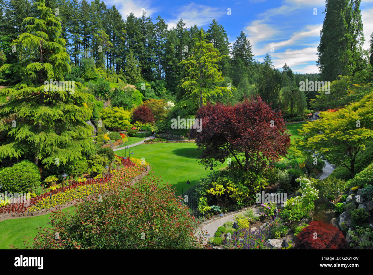 Célèbre les Jardins Butchart Victoria British Columbia Canada Banque D'Images