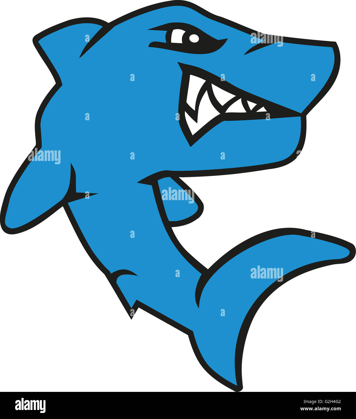 Angry cartoon shark Banque D'Images