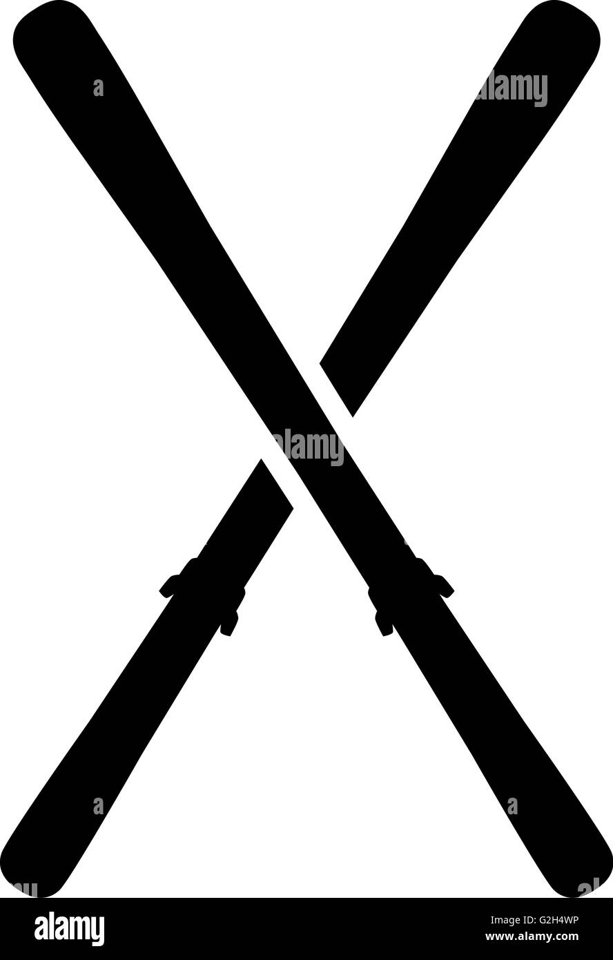 Symbole croisé les skis Banque D'Images