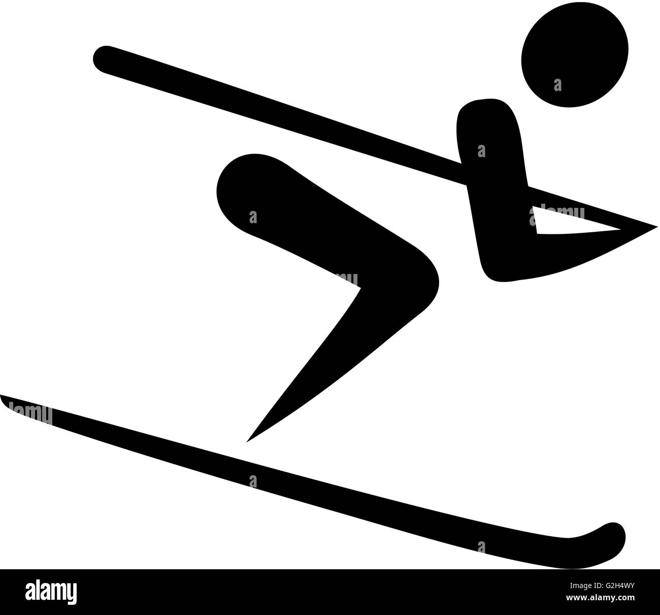 Icône de la piste de ski Banque D'Images
