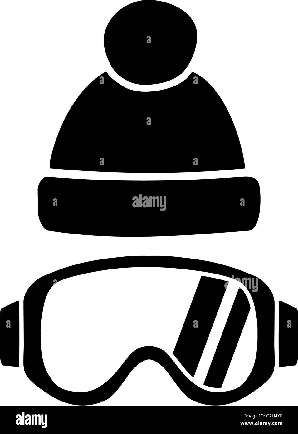 Lunettes de ski avec chapeau Banque D'Images