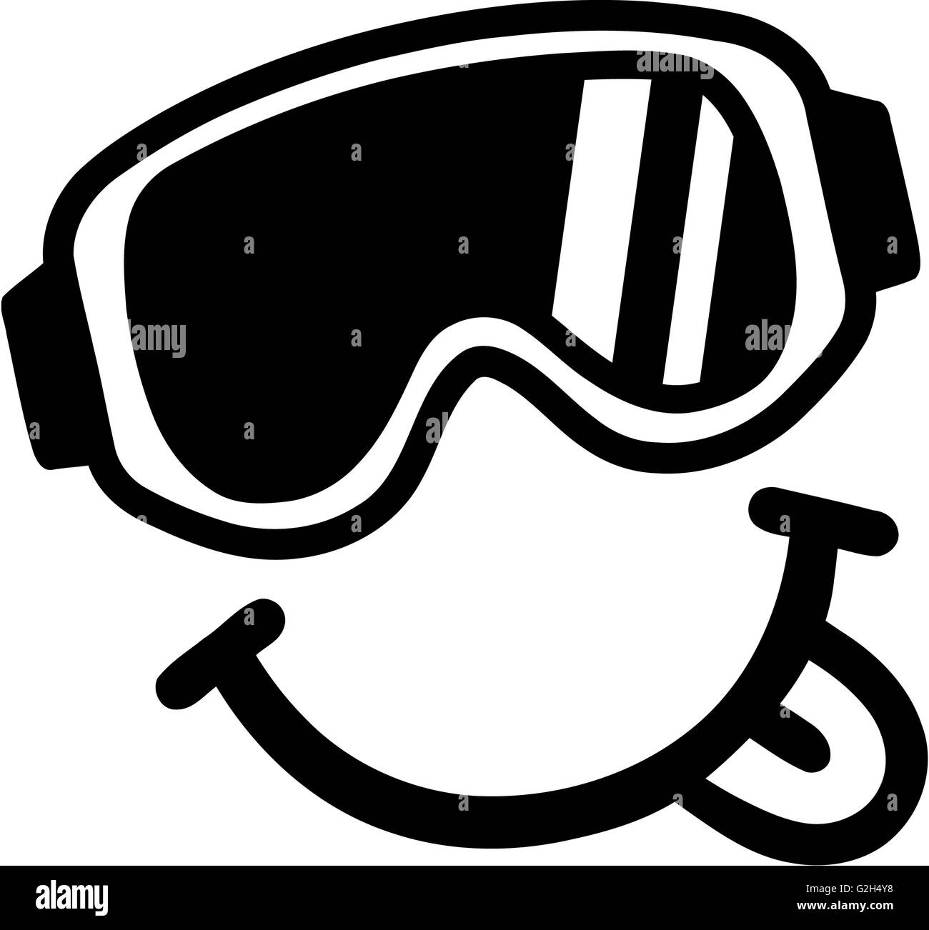 Smiley Langue Lunettes de ski Banque D'Images