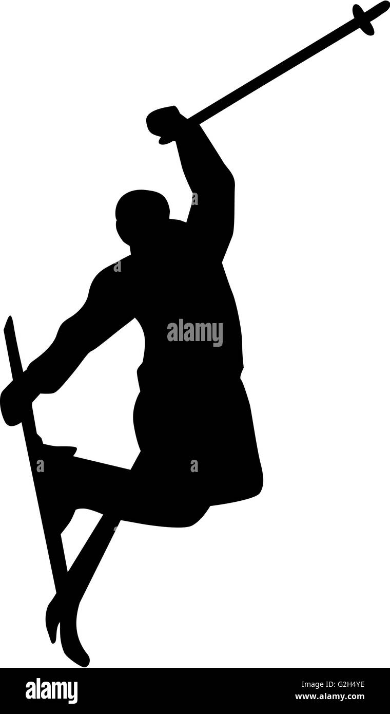 Silhouette de saut à ski Banque D'Images