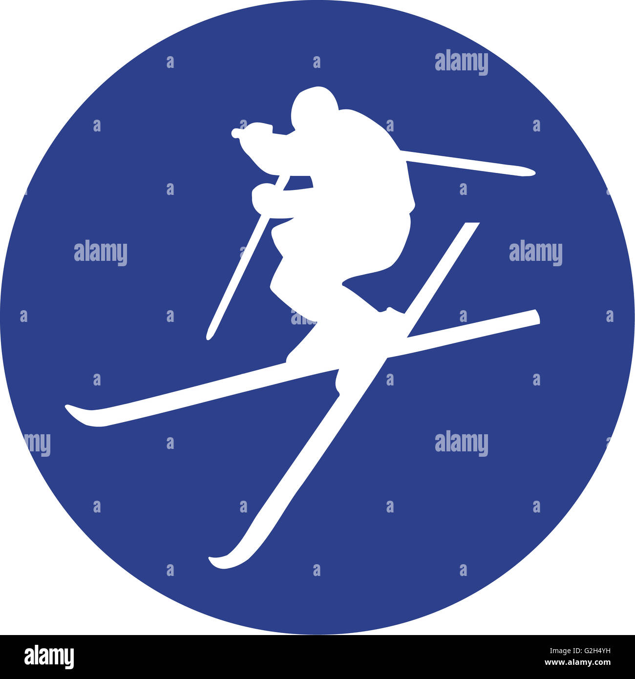 Ski Freestyle cercle bleu Banque D'Images