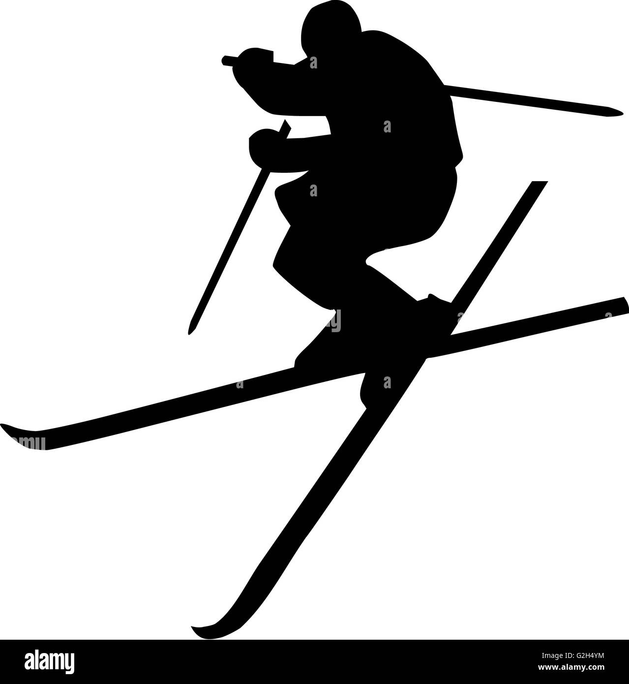 Silhouette de saut à ski Banque D'Images