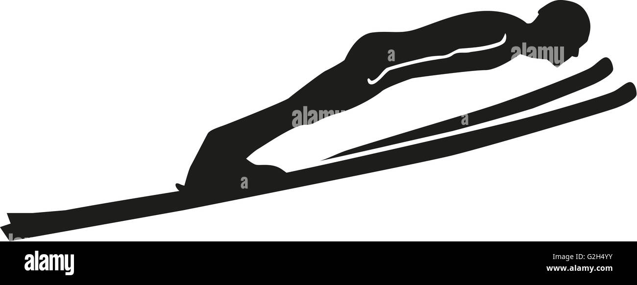 Silhouette de saut à ski Banque D'Images