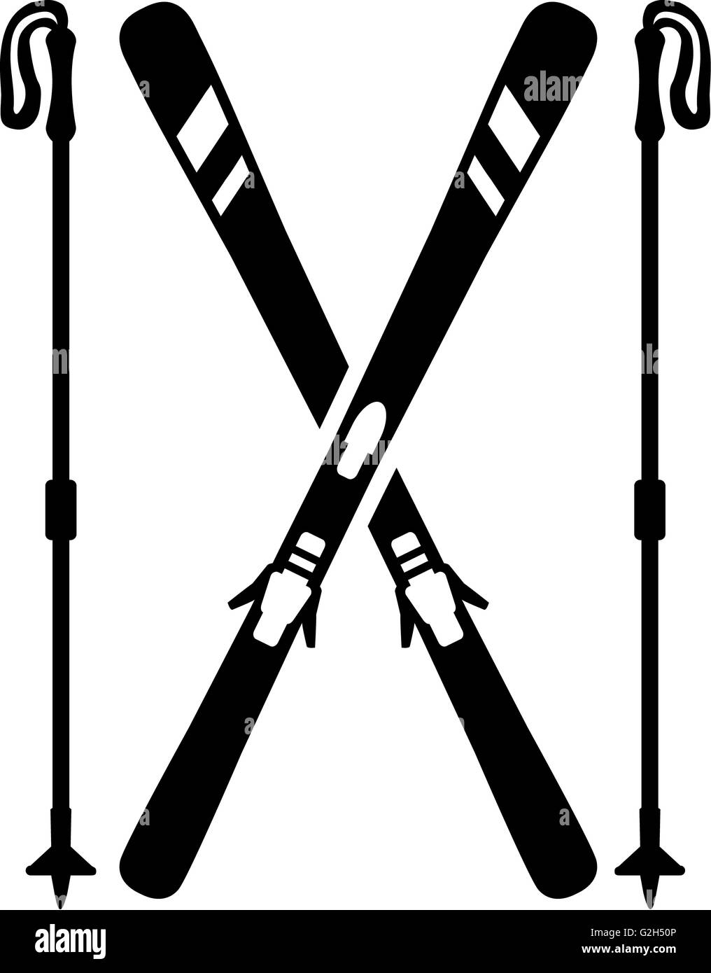 Avec des Bâtons de skis Banque D'Images