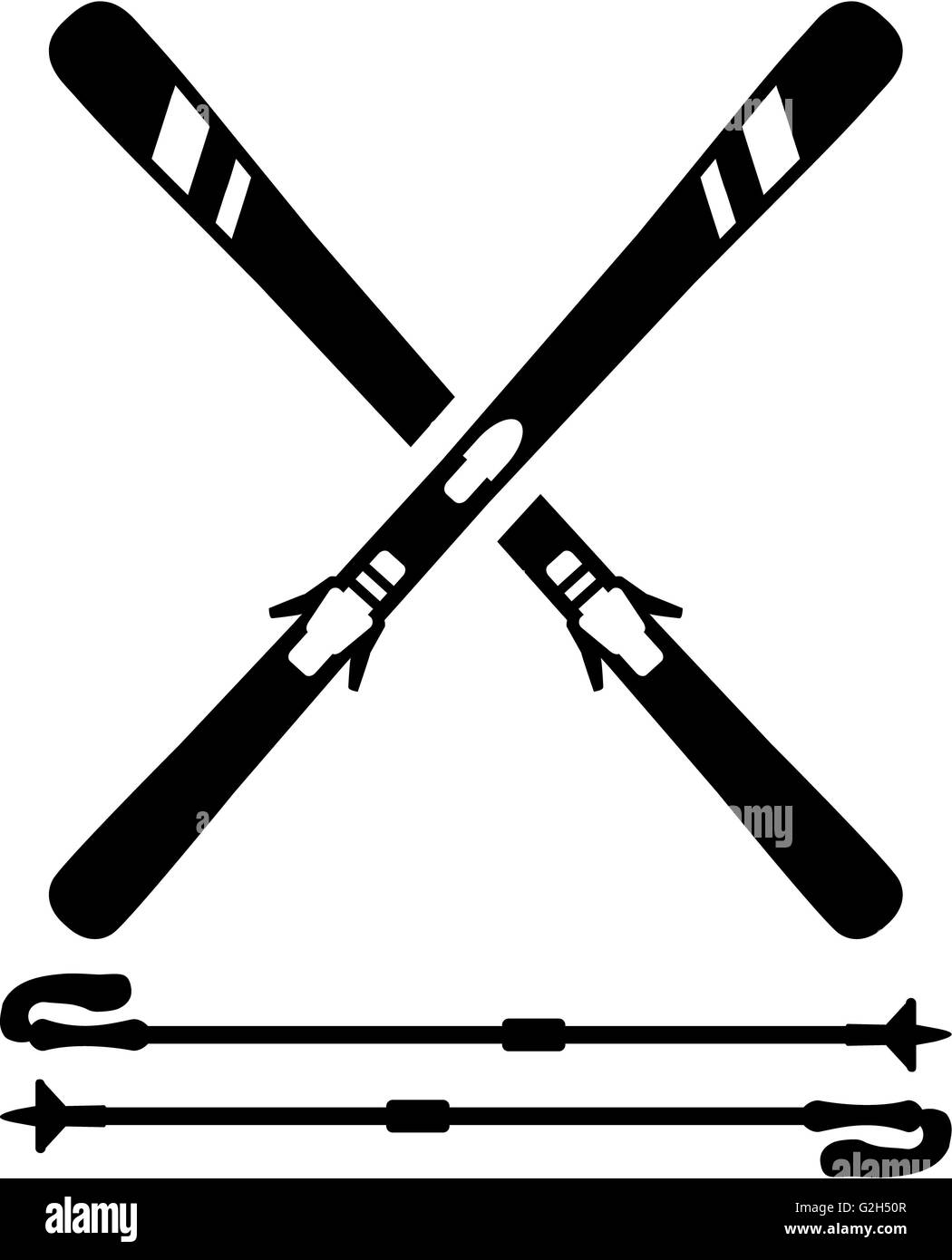 L'équipement de ski Bâtons de skis Banque D'Images