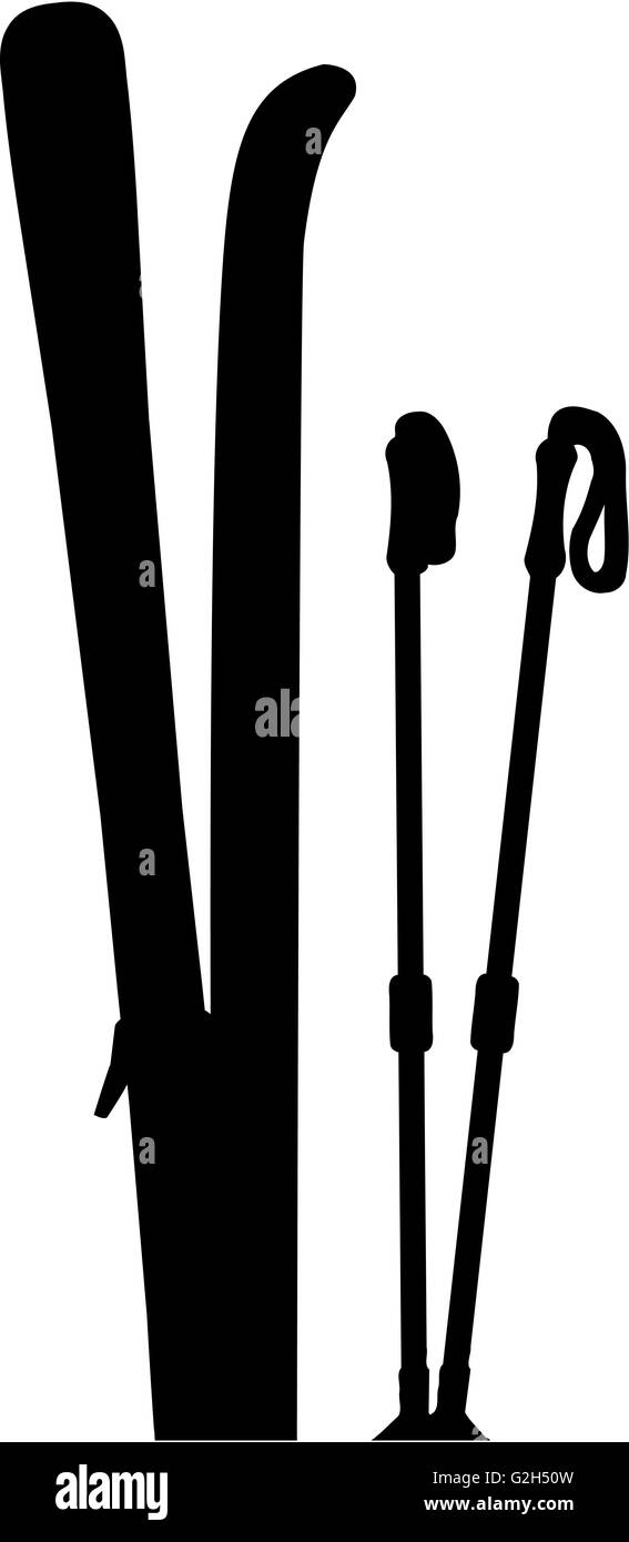 Ski Set - Skis avec des bâtons Banque D'Images
