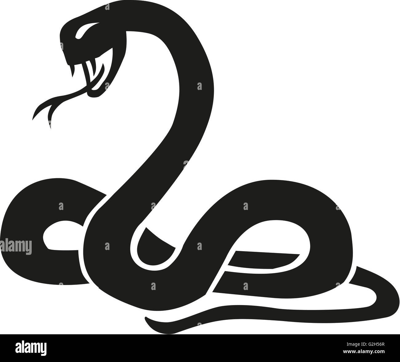 Serpent agressif prêt à mordre Banque D'Images