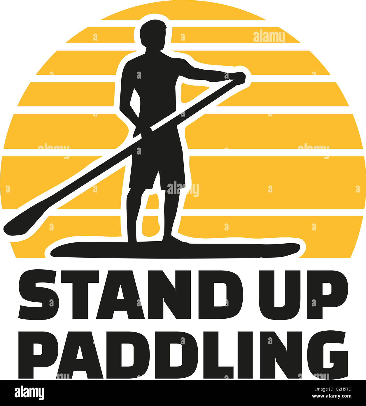 L'icône de Stand Up Paddle Banque D'Images