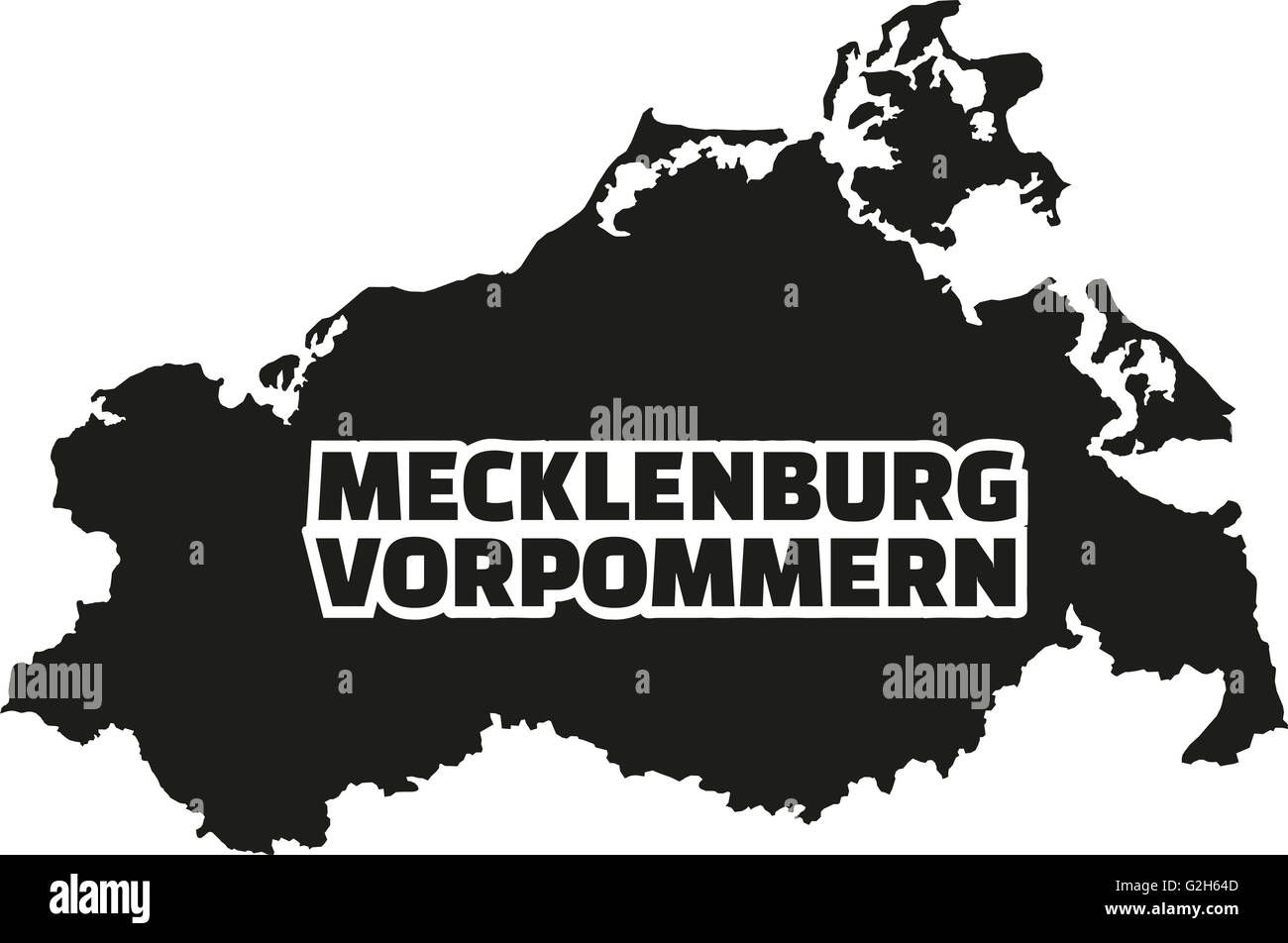 Mecklembourg-poméranie-Occidentale carte avec titre allemand Banque D'Images