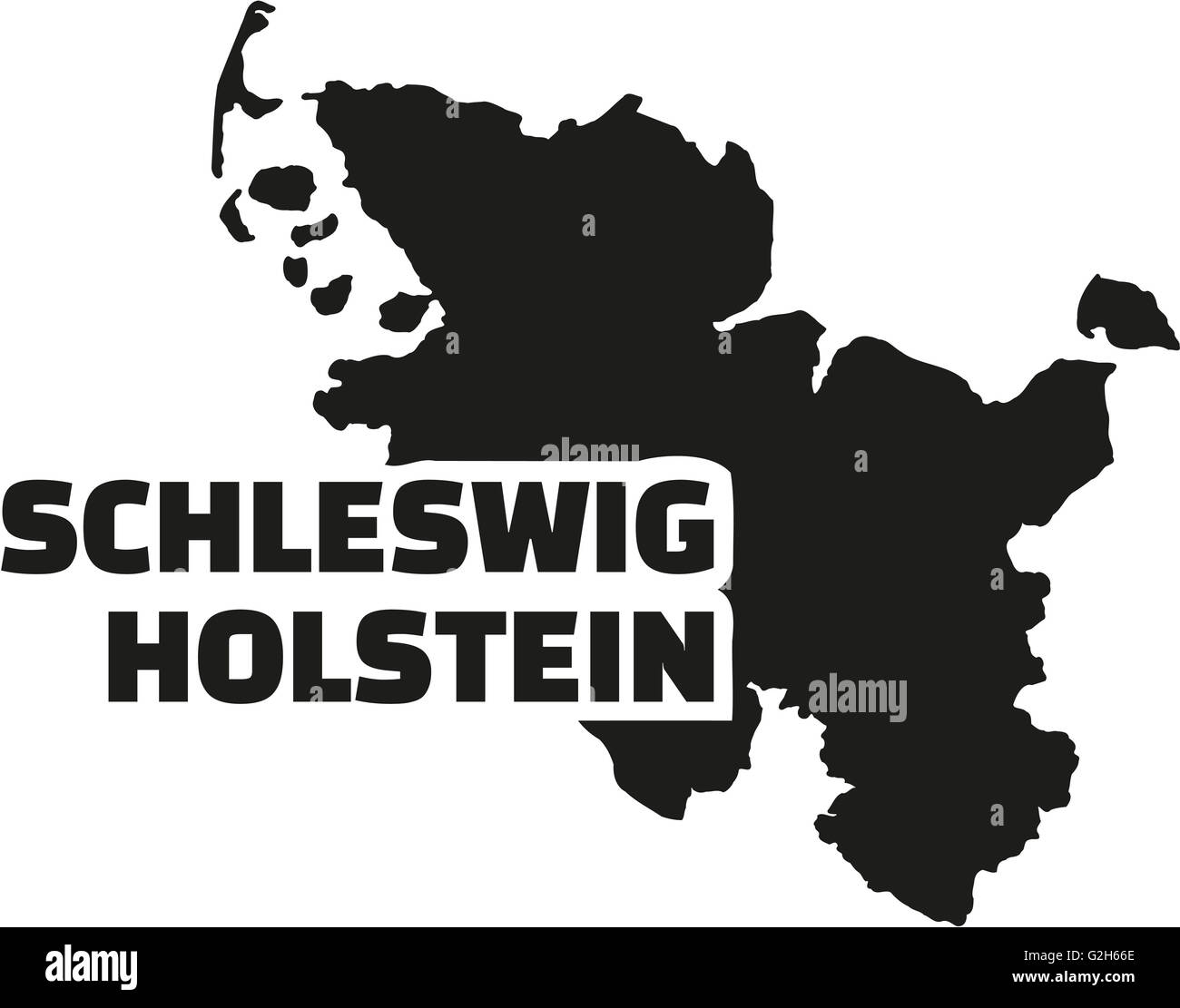 Schleswig-Holstein plan avec titre Banque D'Images