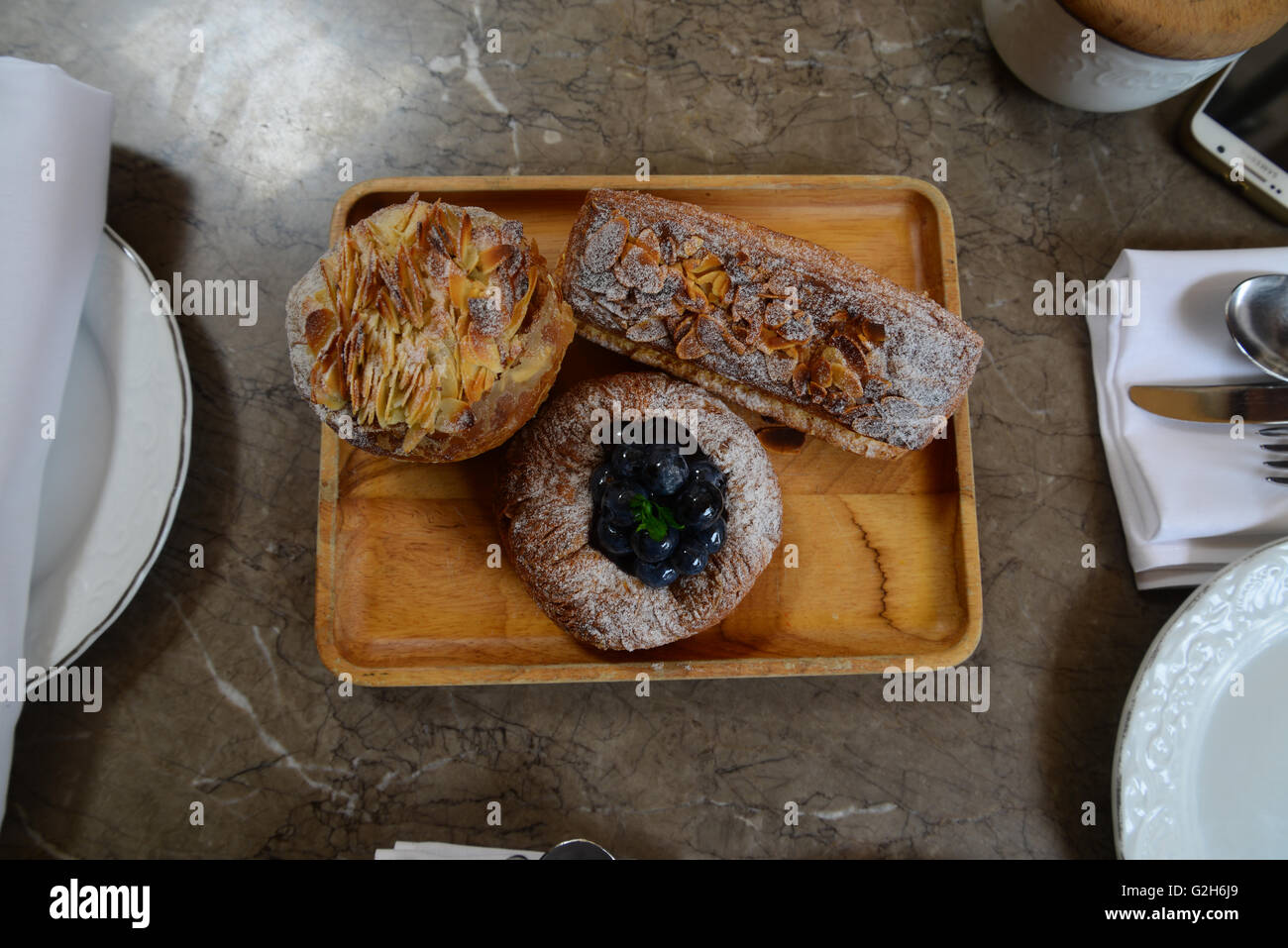 La Chine, Kong Kong, Wan Chai, pâtisseries pour le petit-déjeuner Banque D'Images