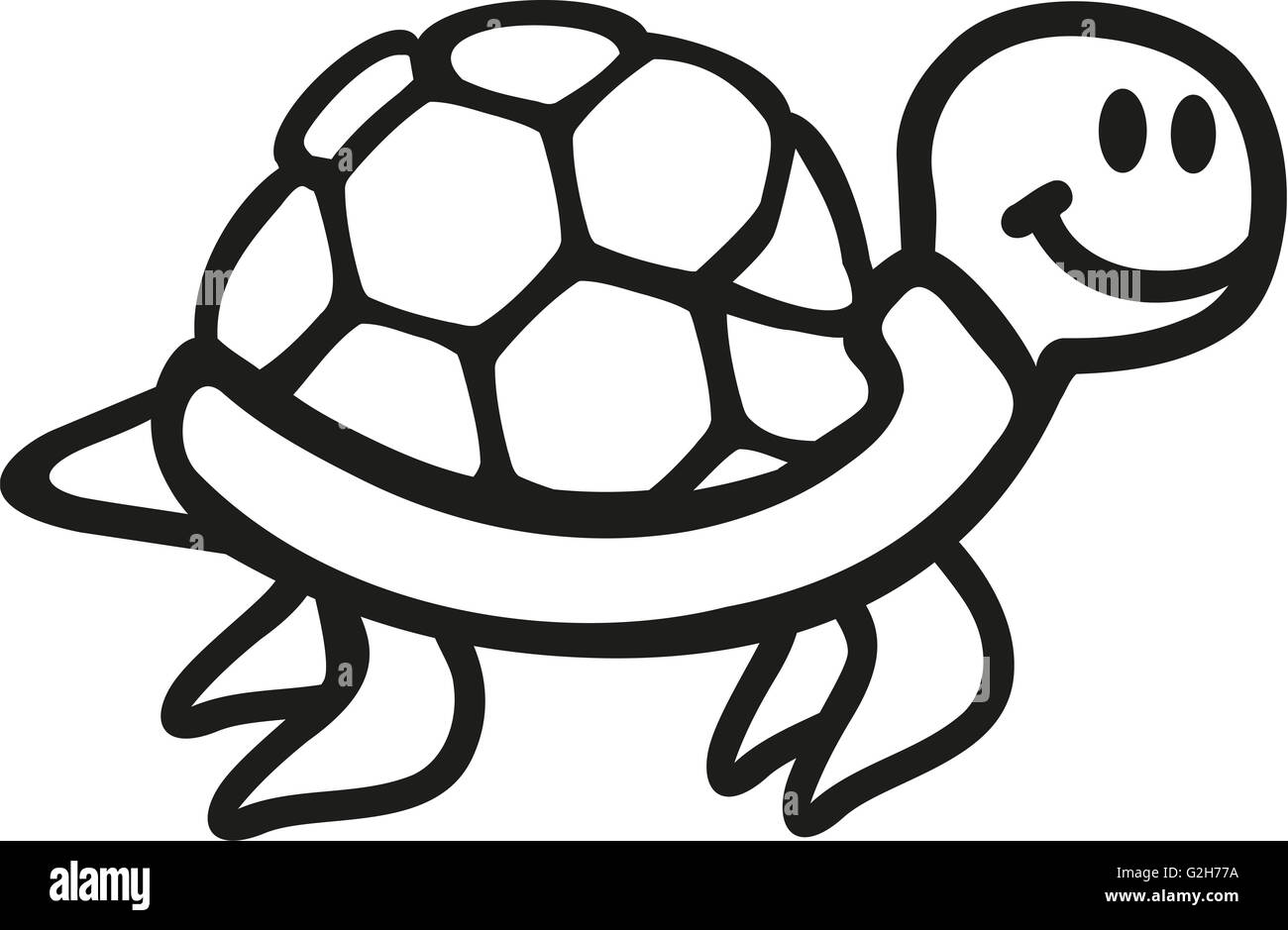 Piscine Turtle cartoon contours Banque D'Images