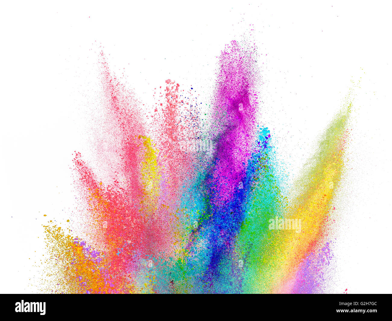 Explosion de couleur en poudre isolé sur fond blanc Banque D'Images
