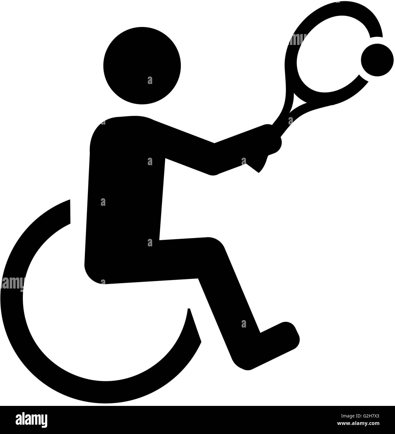 Pictogramme de Tennis en fauteuil roulant Banque D'Images