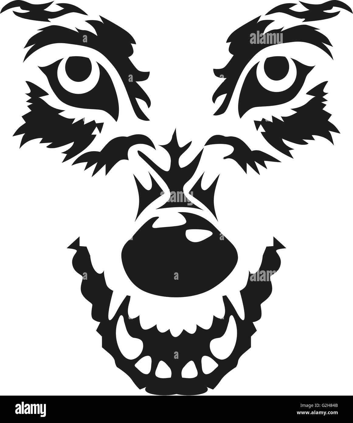 Visage de loup en colère Banque D'Images