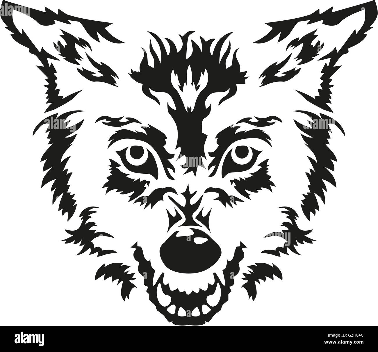 Tête de loup en colère Banque D'Images
